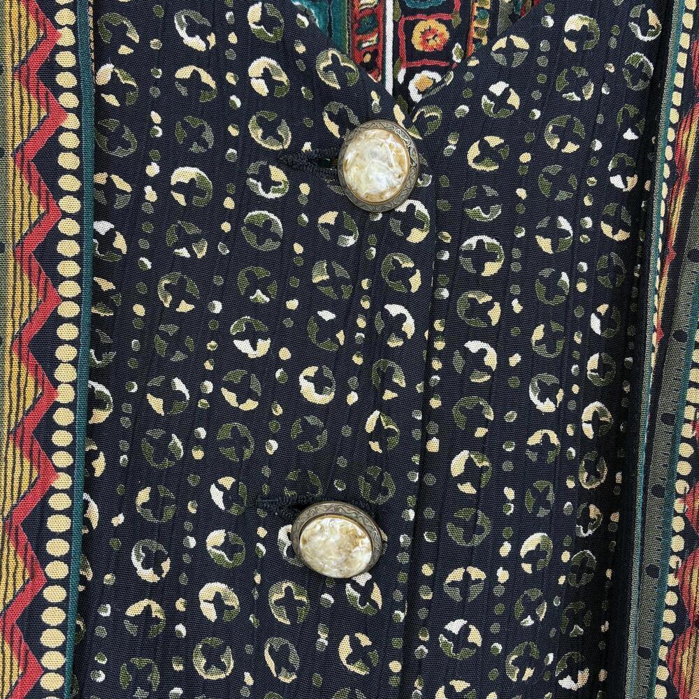 Vintage Romantic Floral Patterned Women's Lightweight Button Up Top Jacket - Picture 3 of 9